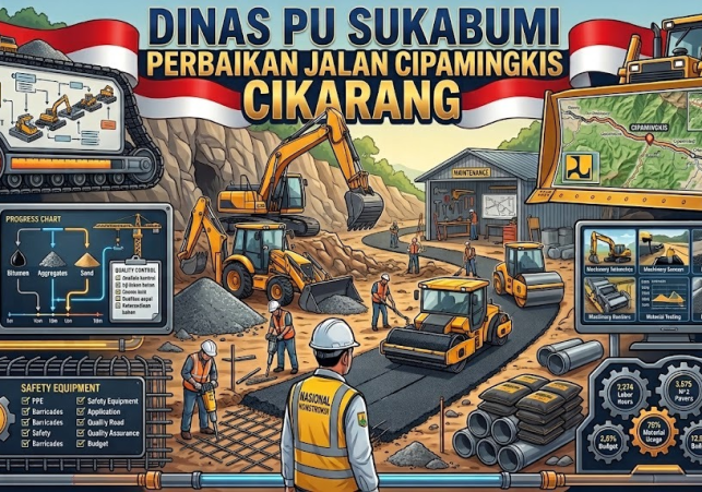 Semangat Mubarokah Infrastruktur Jalan Cidolog Cipamingkis Cikarang Terus Ditingkatkan